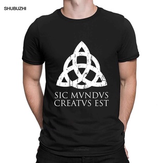 เสื้อยืดผ้าฝ้าย คอกลม พิมพ์ลายตัวอักษร Sic Mundus Est Creatus Dark แฟชั่นฤดูใบไม้ผลิ สําหรับออกกําลังกาย 2022