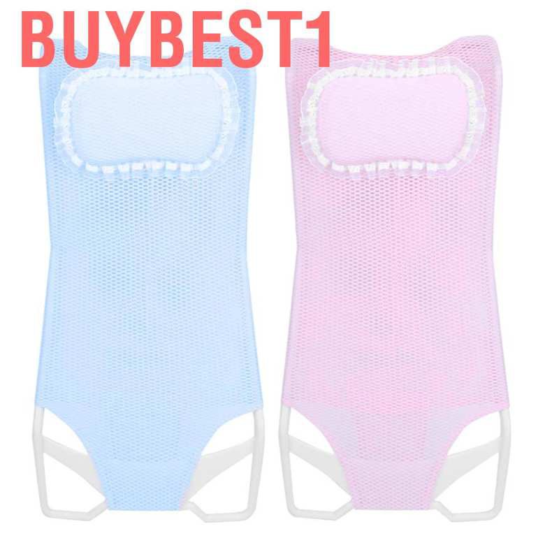 Universal Adjustable Baby Bath Tube Support Mesh Net Soft Breathable Infants Shower Pad 4 Points Anti Slip Bathtub Seat With Sponge Cushion For Toddlers Age 0 36 Months Blue One Size - View #2