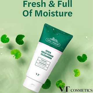 VT CICA MILD FOAM CLEANSER 300ml ผลิตภัณฑ์ทำความสะอาดผิวหน้าสูตรสารสกัดใบบัวบกสินค้านำเข้าจากเกาหลีของแท้