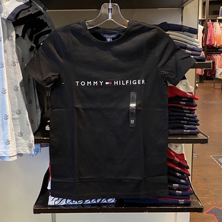 เสื้อยืดพิมพ์ลาย เสื้อยืดแขนสั้น คอกลม พิมพ์ลายโลโก้ตัวอักษร Tommy สวมใส่สบาย สําหรับผู้ชาย และผู้หญิง