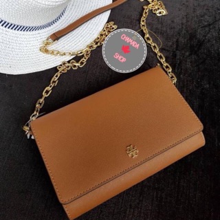 💕TORY BURCH EMERSON ROBINSON CHAIN LEATHER WALLET CROSSBODY