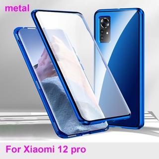 Xiaomi Mi 12 Pro X 12Pro 12X กระจกสองด้าน ฝาพับ เคสโทรศัพท์ แม่เหล็ก กันชน โลหะ เต็ม 360° การป้องกัน แบบแข็ง