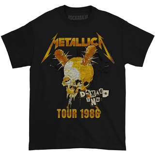 เสื้อยืดครอปเสื้อยืด พิมพ์ลาย Metallica Orpheum 86 สีดํา สําหรับผู้ชายS-5XL