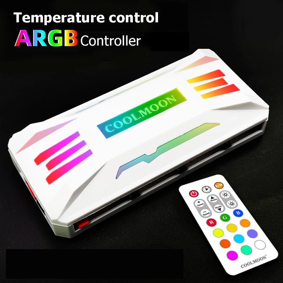 COOLMOON RGB Hub Controller 4Pin PWM - ARGB 3Pin 5V Cooling Fan Remote ...