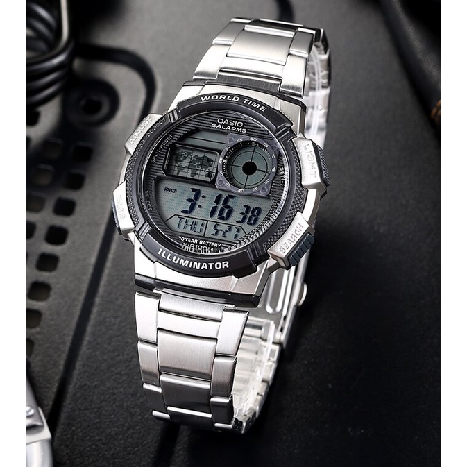 นาฬิกา Casioแท้ รุ่น AE-1000WD-1A นาฬิกาข้อมือผู้ชาย สายแสตนเลส -ของแท้ ประกันศูนย์ CMG 1 ปีเต็ม
