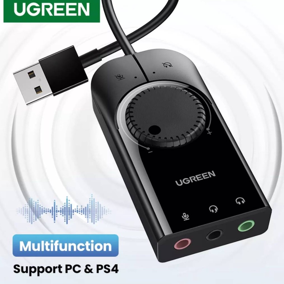 UGREEN รุ่น40964, 50599 SoundCard USB Audio Interface External3.5 mm Mic, หูฟัง, Audio อะแดปเตอร์ soundcard