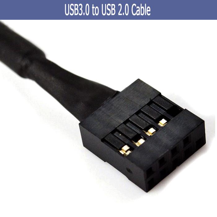 USB 2.0 9 Pin to Motherboard USB 3.0 20 Pin อะแดปเตอร์สายเคเบิ้ล