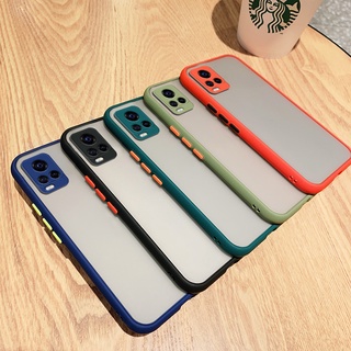 เคสขอบสีหลังด้าน เคสโทรศัพท์มือถือใส VIVO V23 5G V23e V21 V20 SE V19 V17 Pro V15 ท์แบบด้าน กันกระแทก