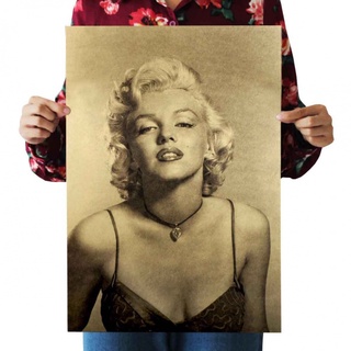 โปสเตอร์กระดาษคราฟท์ ลาย Marilyn Monroe สําหรับตกแต่งบ้าน บาร์ คาเฟ่