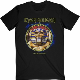 เสื้อยืดผ้าฝ้าย พิมพ์ลาย Iron Maiden Powerslave Mummy Circle Heavy Metal Rock CMndao69JLafia99สามารถปรับแต่งได้