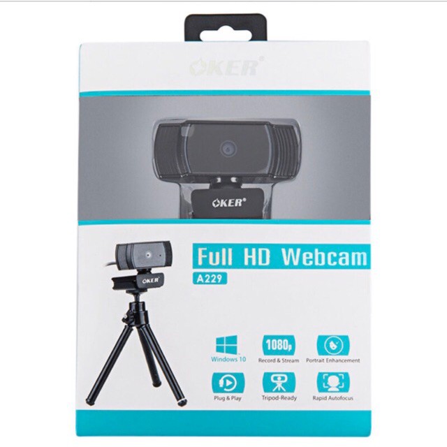 Webcam OKER (A229) ความละเอียด Full HD 1080P