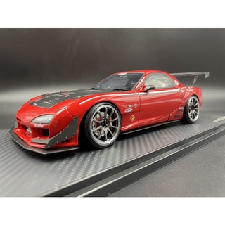 โมเดลรถยนต์จำลองสเกล 1:18 Ignition Model IG2042 FEED RX-7 (FD3S) 魔王 Red