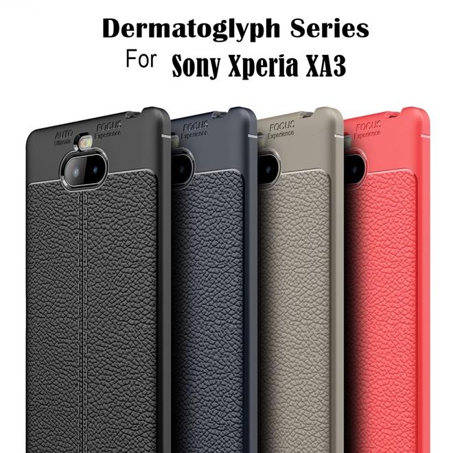 เคส สำหรับ Sony Xperia 10 Dermatoglyph Full Cover Leather TPU Case