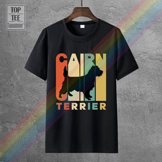 [S-5XL]เสื้อยืด พิมพ์ลาย Cairn Terrier Silhouette สไตล์วินเทจ คลาสสิก ไม่ซ้ําใคร สําหรับผู้ชาย 932708