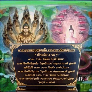 ป้ายคาถาบูชาปู่ศรีสุทโธย่าศรีปทุมมา,"13.5x15.5cm.