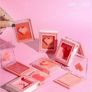 MINI HEART BLUSH ON บลัชออนปัดแก้ม N327 บลัชอออนเนื้อฝุ่น เม็ดสีแน่น เกลี่ยง่ายเนื้อเนียนละเอียดมีประกายชิมเมอร์เบา