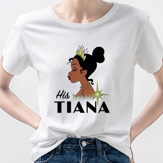 เสื้อยืด พิมพ์ลาย Tiana and Navien สไตล์เจ้าหญิง กบ สําหรับผู้หญิงS-5XL