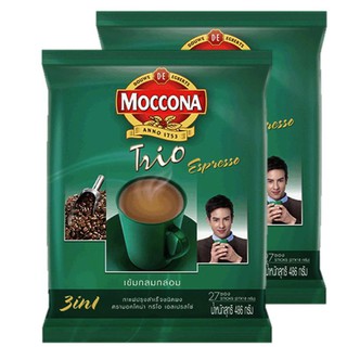 ﻿Moccona Trio Espresso 3in1 มอคโคน่า ทรีโอ เอสเพรสโซ่ กาแฟทรีอินวัน 18g. x 27ซอง (2แพค)