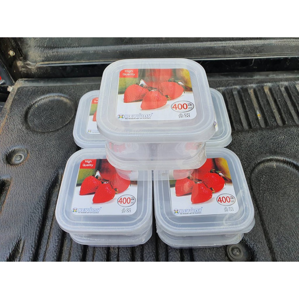 กระปุกทรงเหลี่ยมขนาด 400 ml.(แพ็ค 2 ใบ) รุ่น PS-0112/2