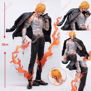 โมเดลวันพีช Sanji Black Leg One Piece Figure 28cm Big Size (Ifrit Jambe injured after Battle Ver.) บรรจุอยู่ในกล่องพีวีซี วันพีซ โมเดล ฟิกเ ฟิกเกอร์ Vinsmoke Sanji ซันจิ Straw Hat Pirates Wanokuni Wano Country