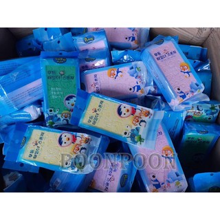ฟองน้ำขัดขี้ไคลนำเข้าจากเกาหลีลายการ์ตูน PORORO คละสี  ฟองน้ำขัดขี้ไคล หลุดออกง่าย ปลอดภัย ไร้สารเคมี ไร้สิ่งตกค้าง