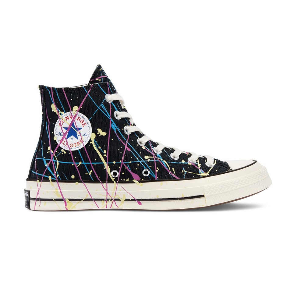 [สินค้าลิขสิทธิ์] CONVERSE CHUCK TAYLOR 1970's ARCHIVE PAINT SPLATTER PRINT HI BLACK/HYPER MAGENTA /