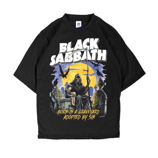 เสื้อยืด ผ้าฝ้าย พิมพ์ลาย BORN IN GRAVEYARD SABBATH พรีเมี่ยม สีดํา สําหรับผู้ชาย ผู้หญิง 24 S