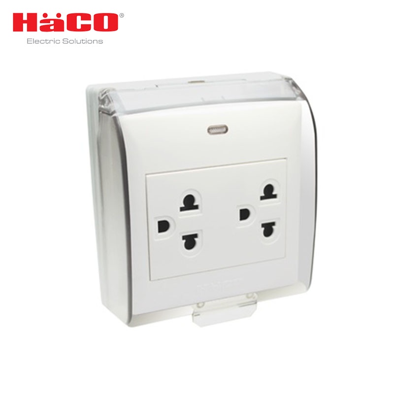 HACO ชุดฝาครอบกันน้ำแบบใส สำหรับสวิตซ์และเต้ารับแบบลอย IP44 รุ่น M3 เท่านั้น M3-W223V ราคา ถูกที่สุด ดีลบีเคเค แกลเลอรีภาพที่ 2