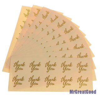 🚀 100pcs Thank you gold foil gift labels DIY transparent sticker labels