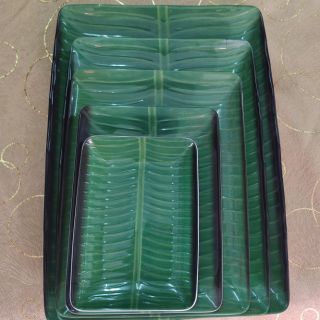 จาน-ถาดเมลามีนลายใบกล้วย ถาดใบตอง flowerware