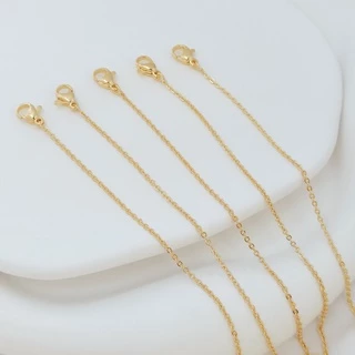 สร้อยคอโซ่ ชุบทองแดง 18k 1.5 มม. 0 ตะขอก้ามปู ยาว 46 ซม.