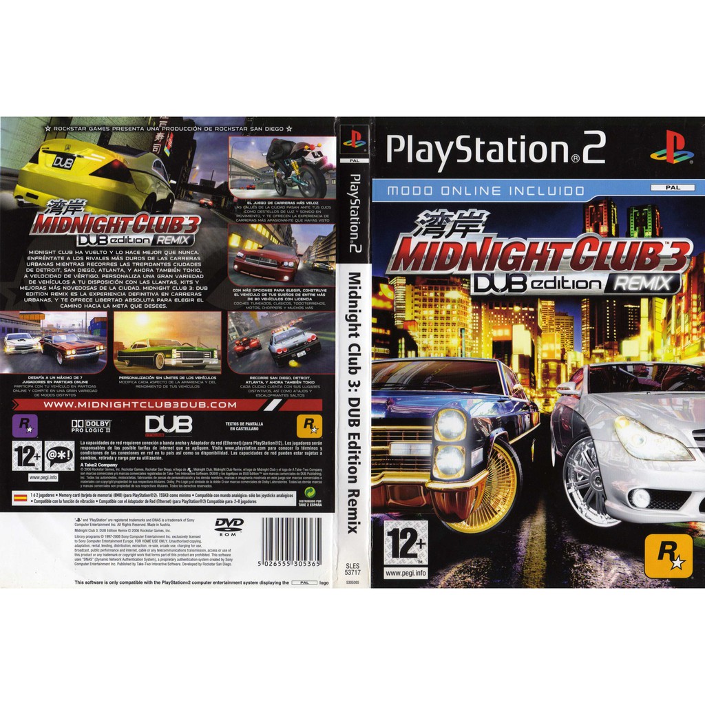 แผ่นเกมส์[PlayStation2] Midnight Club 3 - DUB Edition Remix