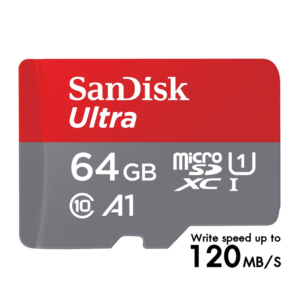 SanDisk Ultra MicroSDXC UHS-I 64GB ความเร็วสูงสุด 120 MB/s U1 A1  (SDSQUA4-064G-GN6MN) | Shopee Thailand