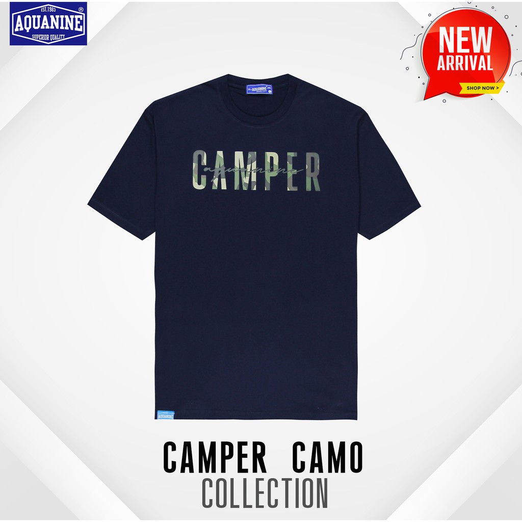 AQUANINE เสื้อยืดผู้ชาย เสื้อยืดผู้หญิง รุ่น CAMPER CAMO เสื้อแคมป์ camping มินิมอล สตรีท ลิขสิทธิ์แท้