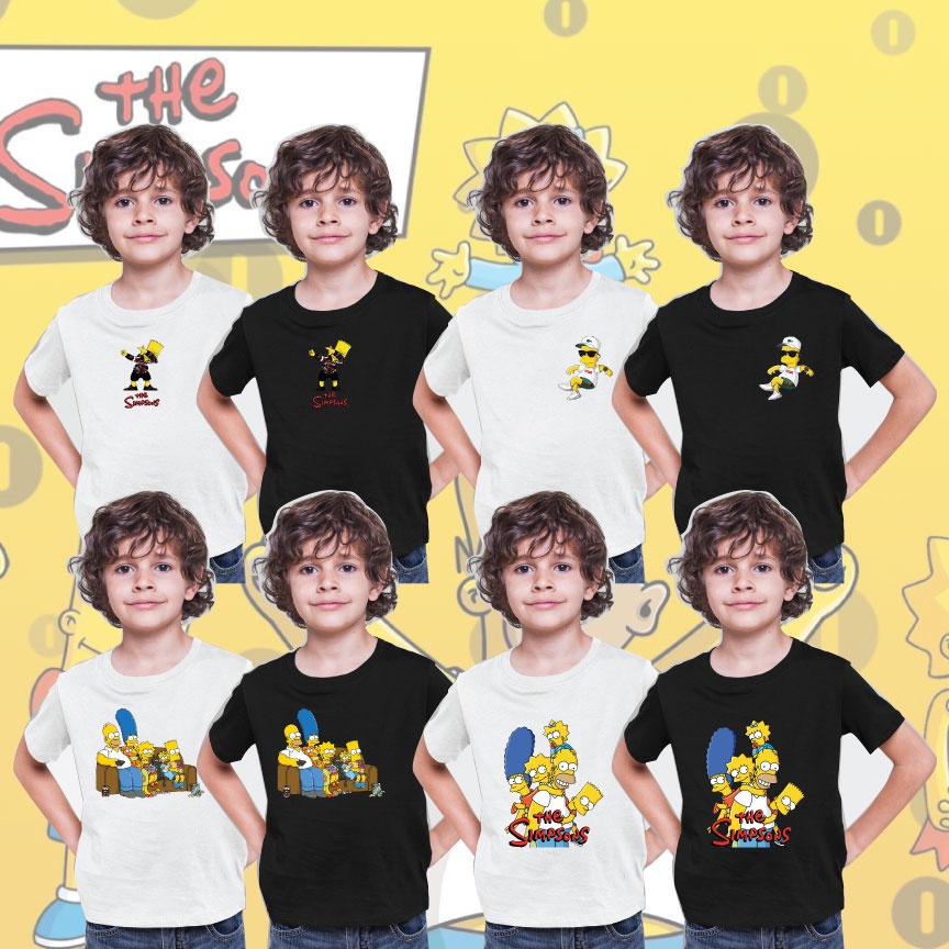 Baju Kartun The Simpsons Kanak เสื้อยืดเด็กการ์ตูนคุณภาพพรีเมี่ยม / THE SIMPSONS