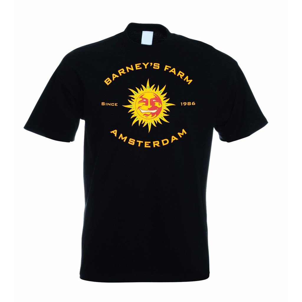 barney ' s farm amsterdam เสื้อยืดลําลองสําหรับผู้ชายผ้าฝ้าย 100% แขนสั้นพิมพ์ลาย