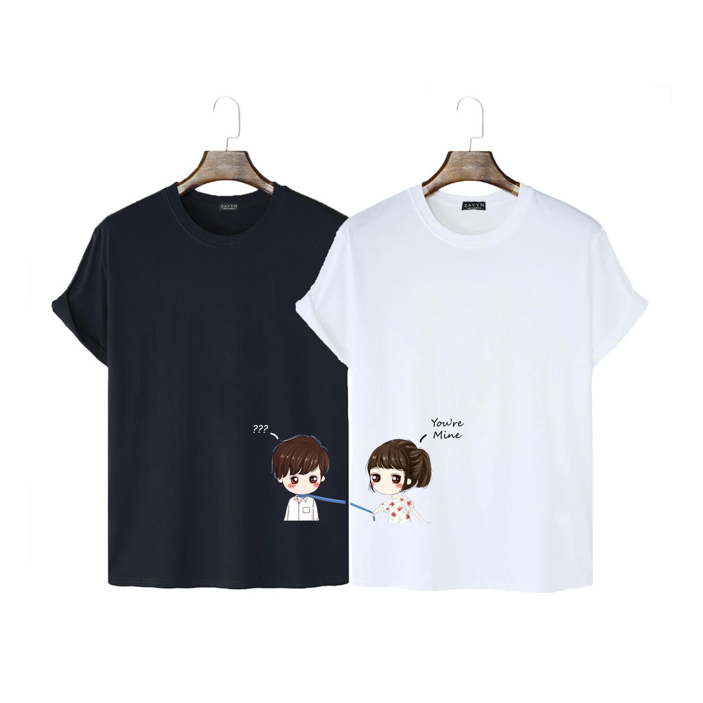 (FC) เสื้อยืดคู่รัก พิมพ์ลาย You Are Mine