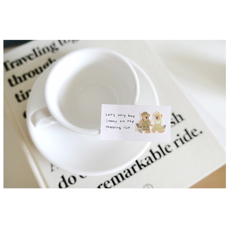 สติกเกอร์ไนล่อน ลายหมีน่ารัก สไตล์เกาหลี สําหรับตกแต่งสมุดไดอารี่ สมุดไดอารี่ Diy - รูปที่ 3