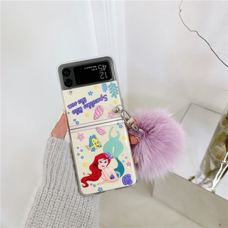 Samsung Galaxy Z Flip4 3 5G เคสแฟชั่น สวย สไตล์นางเงือก น่ารัก เคสแข็ง จี้ที่มีสีสัน กันกระแทก เคสสร้างสรรค์