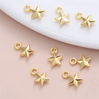 จี้สร้อยคอ รูปดาวน้อยน่ารัก สไตล์วินเทจ สําหรับทําเครื่องประดับ DIY 50 ชิ้น ต่อชุด
