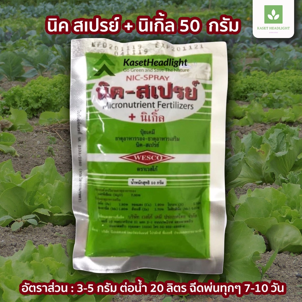 50กรัม นิค สเปรย์ + นิเกิ้ล พ่นกุหลาบ (ธาตุรอง-เสริม​ EDTA) ผงจุลธาตุคีเลต ขนาด50กรัม