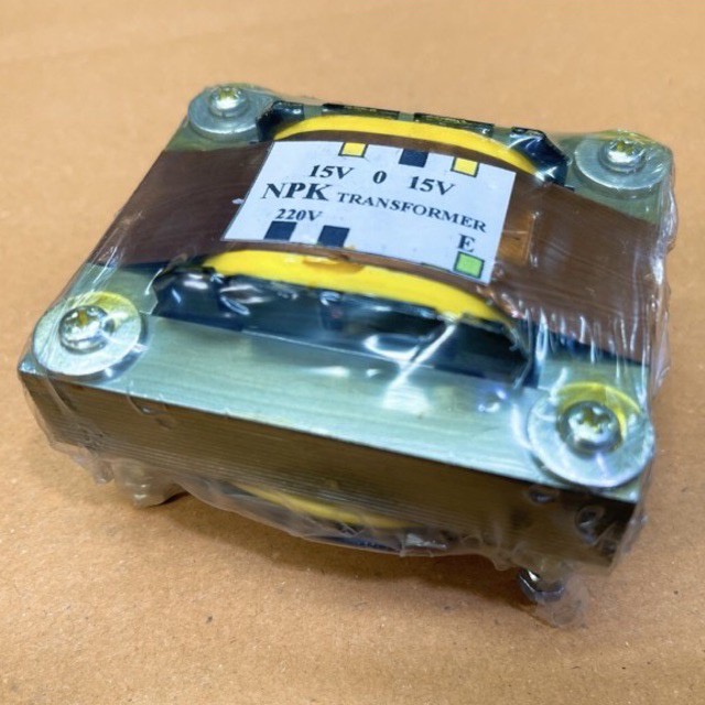 หม้อแปลง Transformer 1 แอมป์ 15-0-15V. ตัวนอน เครื่องเสียง เครื่องขยายเสียง