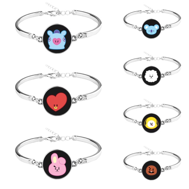 Bt21 สร้อยข้อมือ bt21 อุปกรณ์เสริมสร้อยข้อมือกําไลข้อมือโลหะ bt21 bts
