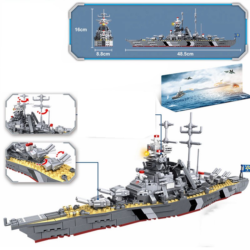 เลโก้ทหาร KMS Bismarck battleship WOMA C0138 บล็อก 548PCS ของเล่นเด็กอิฐวันเกิด LEGO ชุด