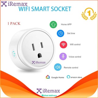 iRemax ซ็อกเก็ตซ็อกเก็ตรีโมทคอนโทรล ไร้สายเต้าเสียบสาย U.S. WiFi Smart Plug Mini Wireless Socket Support