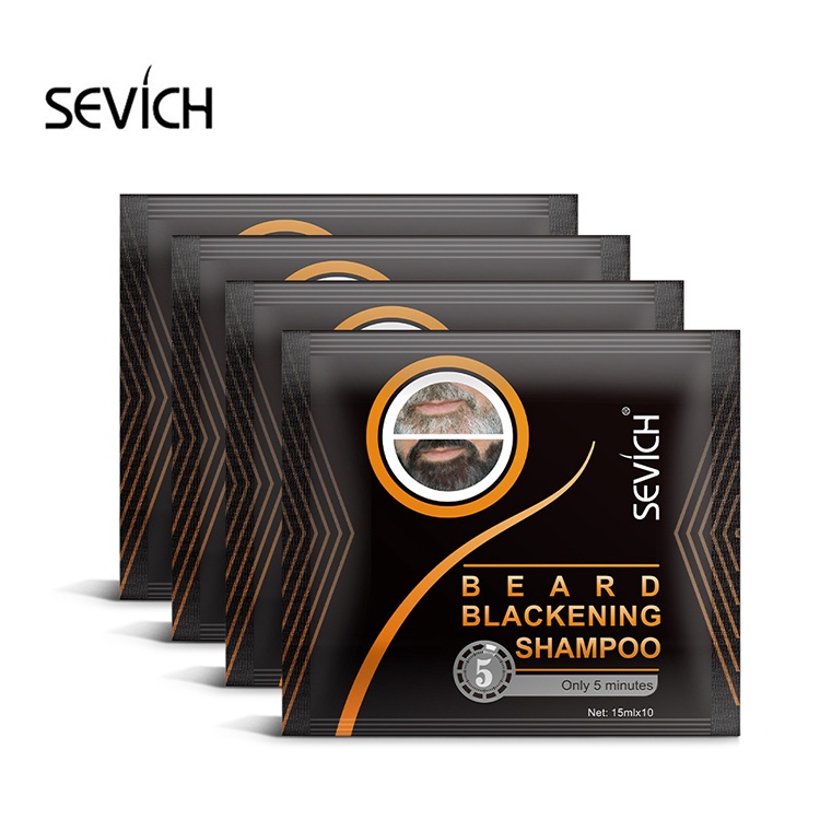 Sevich แชมพูย้อมเครา สีดํา ธรรมชาติ ไม่ระคายเคือง สําหรับผู้ชาย 1 ชิ้น