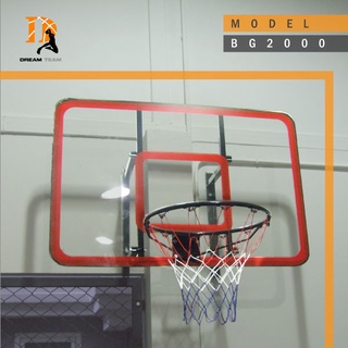 แป้นบาสติดผนัง แป้นบาสติดกำแพง  ห่วงบาส (รุ่น-BG2000-แป้น 44 นิ้ว) basketball hoop