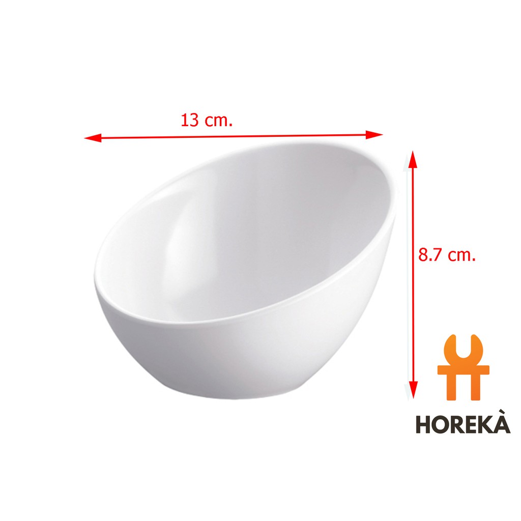 HOREKA | ชามเมลามีนปากเฉียง ชามสลัด สีขาว มีหลายขนาดให้เลือก
