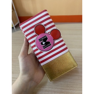 กระเป๋าสตางค์ใบยาว ผู้หญิง แบบพกพา มีหลายช่อง Mickey mouse สีแดง ชมพู