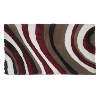 ส่งไว KASSA HOME พรมเช็ดเท้า รุ่น SWIRL ขนาด 45 x 70 ซม. สีแดง ผลิตจากวัสดุคุณภาพดี